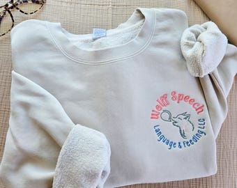 Custom Business Logo Sweatshirt-Embroidered Sweatshirt- Custom Embroidered-Independent Trading Co-Crewneck