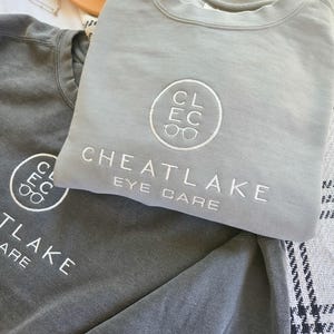 Custom Business Logo Comfort Colors Sweatshirt-Embroidered Sweatshirt- Custom Embroidered-Garment Dyed Sweatshirt-Crewneck