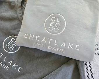 Custom Business Logo Comfort Colors Sweatshirt-Embroidered Sweatshirt- Custom Embroidered-Garment Dyed Sweatshirt-Crewneck