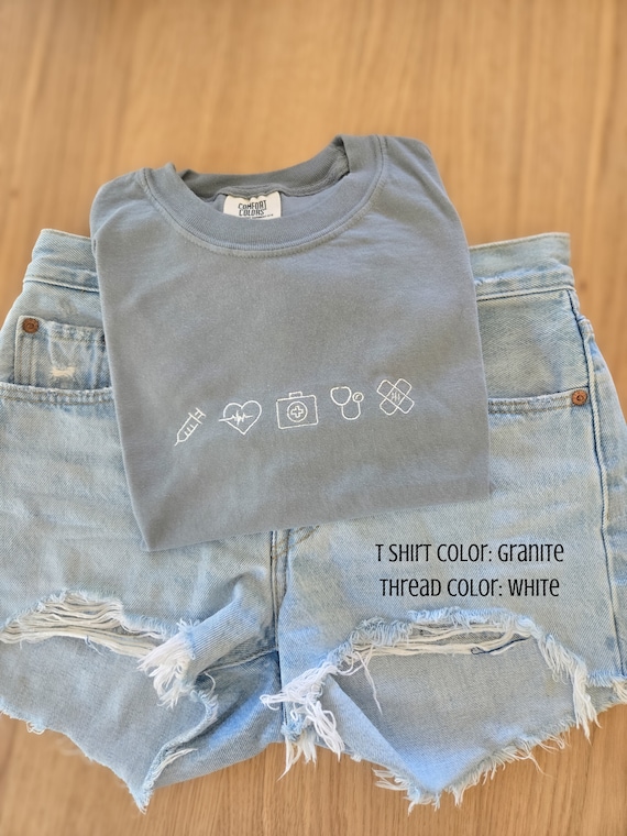 Doodle Nurse T Shirt-New Nurse Gift-Nurse tee-RN T Shirt-Minimalist-Garment Dyed T Shirt-High Quality-Gift for her
