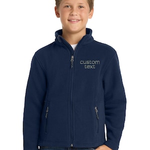 Personalized Embroidered Kids Jacket-Fleece Zipper Jacket-Embroidered Name-Kids Gift-Monogrammed Jacket-Childrens Winter Jacket