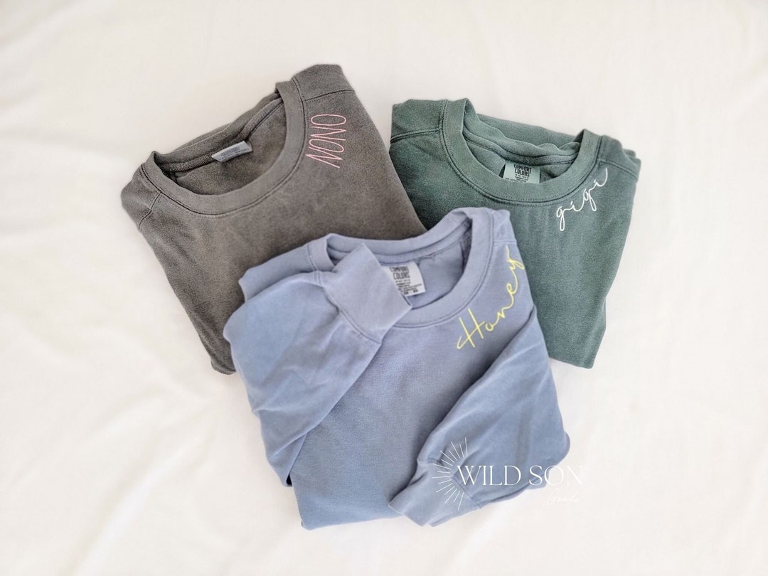 Custom Comfort Colors Sweatshirt-embroidered Sweatshirt-embroidered ...