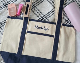 Embroidered Personalized Tote-Twill Tote-Natural Tote-Bachelorette Tote-Wedding Party Gifts-Gift for her