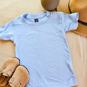 Unisex Toddler T-Shirt-Simple Small Initial Shirt-Personalized Shirt for Kids-Custom T-Shirt-Embroidered Shirt