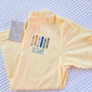 Unisex Comfort Colors Youth T Shirt-Personalized name t shirt for kids-Back to School shirt-Custom-Embroidered Shirt-Back to School