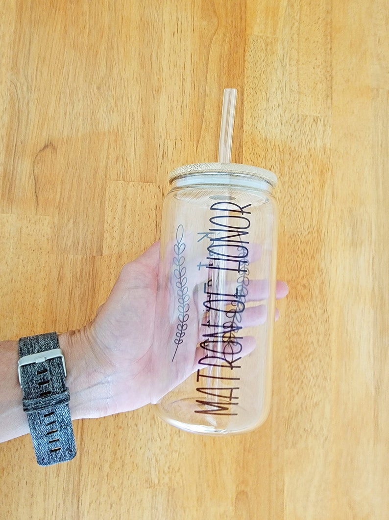 16 Oz. Beer Can Glass Personalized Tumbler With Bamboo Lid and Etsy