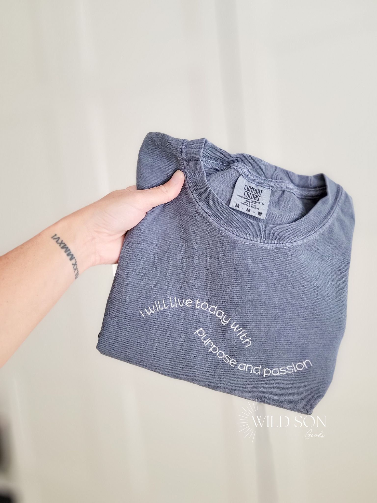 Positive Affirmations Custom Comfort Colors T-Shirt-Custom Embroidered-Personalized-Soft-High Quality-Gift for her
