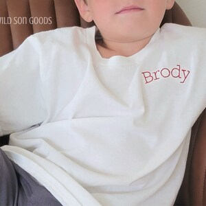 Custom Name Kids Shirt-Kids Shirt Peronalized-Monogram t shirt-Crew Neck-Name Embroidery- Custom Embroidered