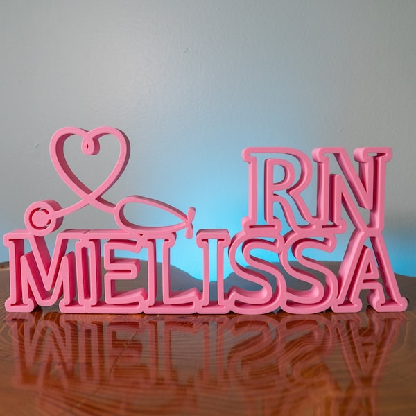 Nurse Name Plate, Nurse Name Sign, Nurses Week Gift, New Nurse Gift, Nurse Desk Name Plate, Nurse Appreciation Gift, Nurse Stethoscope Heart