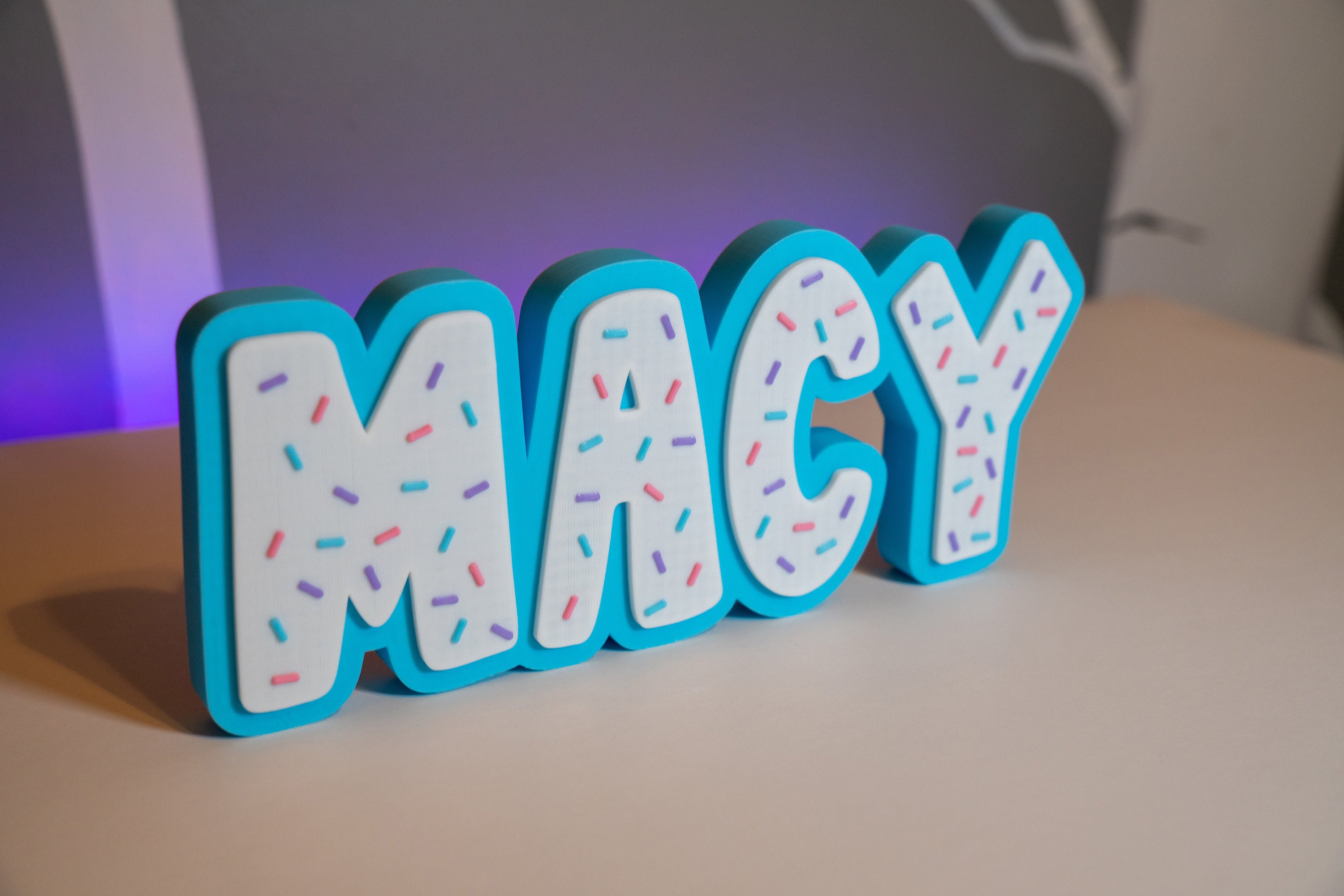 Custom 3D Sprinkles Name Plate - Cupcake Sprinkles Name Sign - Name ...