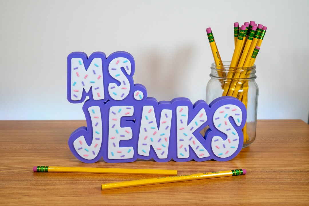 Custom 3D Sprinkles Name Plate Cupcake Name Sign Name Plate Gift