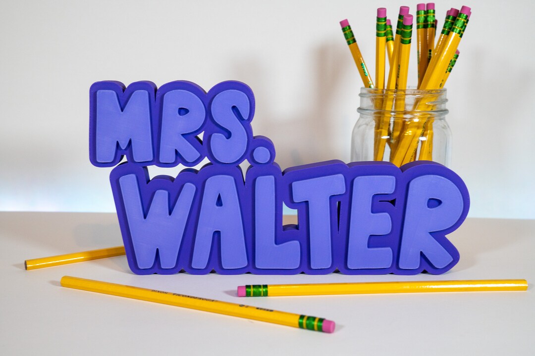 Custom Teacher Name Plate Multicolor 3D Teacher Name Sign Custom