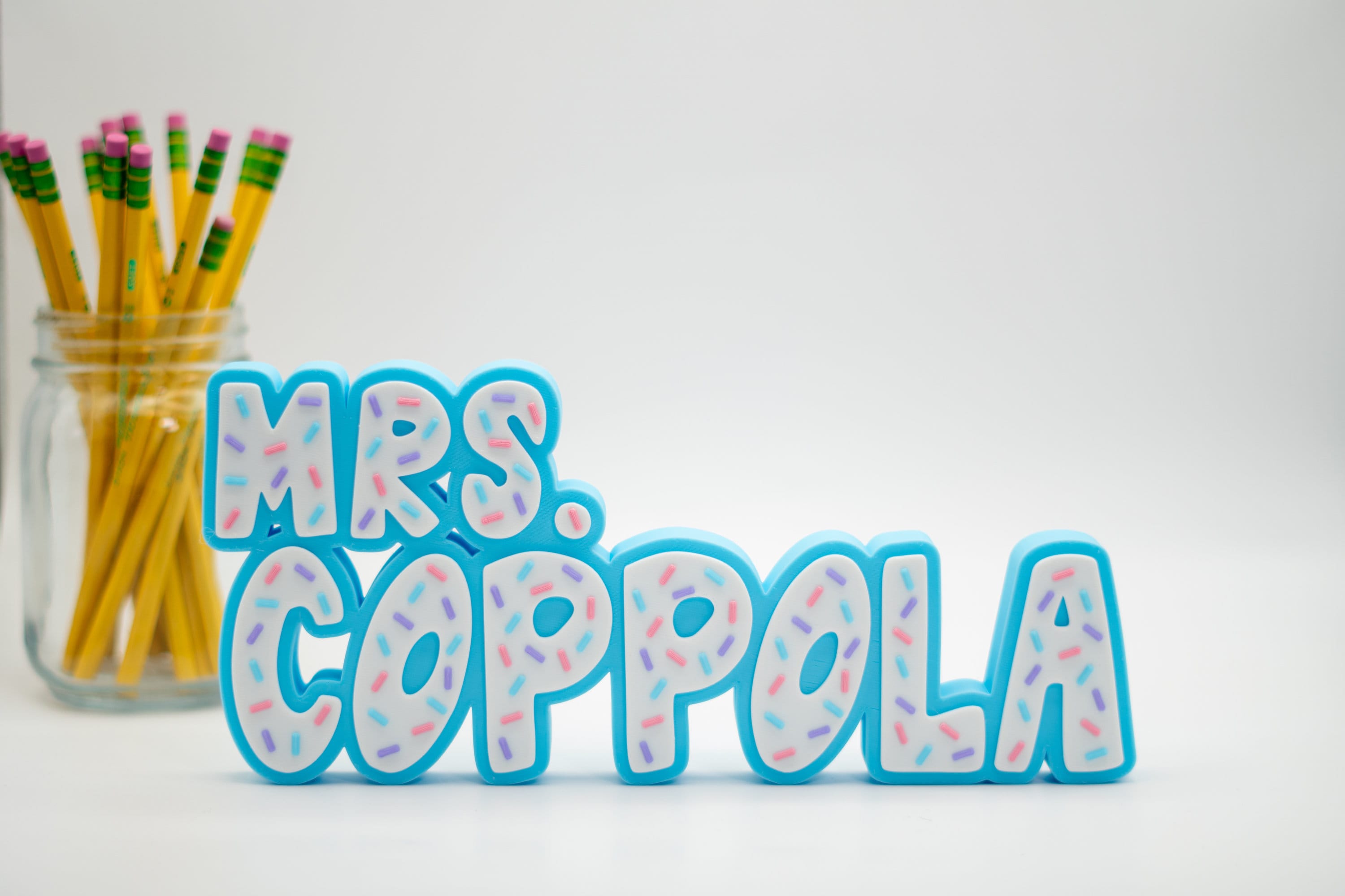 3D Sprinkles Name Plate - Custom Cupcake Name Sign - Purple Teacher Gift - Teacher Desk Name Sign - Desk Name Plate - Custom Name for Desk