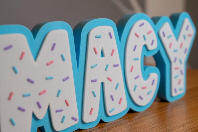 Custom 3D Sprinkles Name Plate - Cupcake Sprinkles Name Sign - Name ...