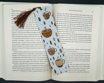 Coffee Bookmark, Coffee Cup Bookmark, Coffee Mug Bookmark, Coffee Lover Gift, 3d Printed Bookmark, Coffee Gift, Large Textured Bookmark