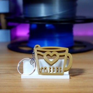 Coffee Lover Keychain - 3d Printed Coffee Keychain - Coffee Cup Keychain - 3d Printed keychain - 3d Printed Coffee Cup - The Empty Cup
