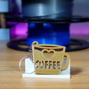 Coffee Lover Keychain - 3d Printed Coffee Keychain - Coffee Cup Keychain - 3d Printed keychain - 3d Printed Coffee Cup - Drip