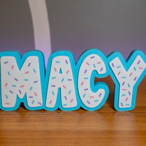Custom 3D Sprinkles Name Plate - Cupcake Sprinkles Name Sign - Name Plate Gift - Desk Name Sign - Desk Name Plate - Custom Name for Desk