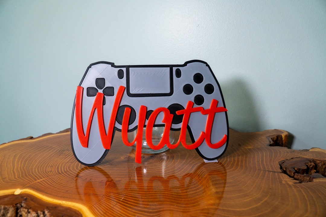 Video Game Controller Name Plate Boys Room Decor Custom Name Etsy