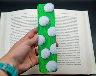 Golf Ball Bookmark, Golf Themed Bookmark, Golf Bookmark, Golfer Gift, 3d Printed Bookmark, Golfing Gift, Large Textured Bookmark, Golf Balls
