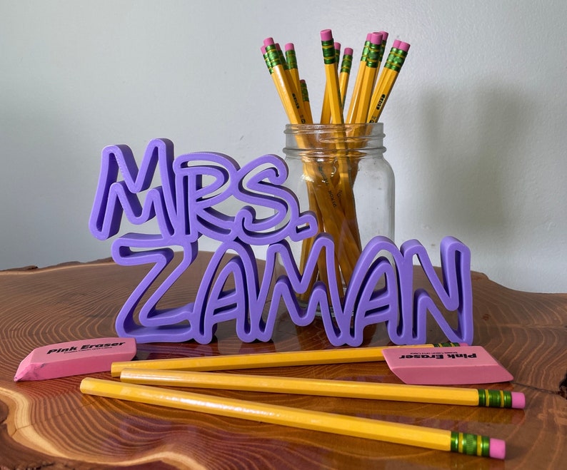 Custom Teacher Gift Teacher Name Sign Male Teacher Gift Teacher Gift Teacher Desk Name Plate Teacher Birthday Gift Male Gift Light Purple