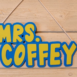 Custom Teacher Door Sign - School Colors - Male Teacher Gift - Teacher Name Door Sign - Teacher Door Hanger, Back to School Teacher Gift