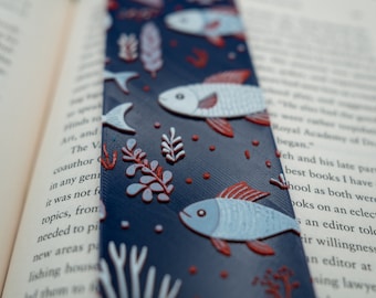 Fish Bookmark, Nature Themed Bookmark, Cute Fish Bookmark, Fisherman Gift, 3d Printed Fish Bookmark, Ocean Bookmark, Large Textured Bookmark