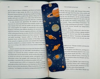 Space Bookmark, Outer Space Bookmark, Planets Bookmark, Space Themed Gift, 3d Printed Space Bookmark, Large Textured Bookmark, ufo bookmark
