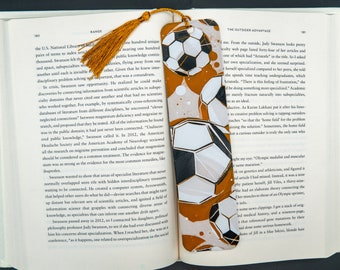 Orange Soccer Bookmark, Soccer Ball Bookmark, Futbol Bookmark, Soccer Player Gift, 3d Printed Bookmark, Large Textured Bookmark, Soccer Gift