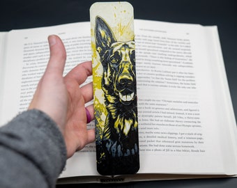 German Shepherd Bookmark, Dog Bookmark, Puppy Bookmark, Dog Themed Gift, 3d Printed Dog Bookmark, Large Textured Bookmark, Police Dog Gift