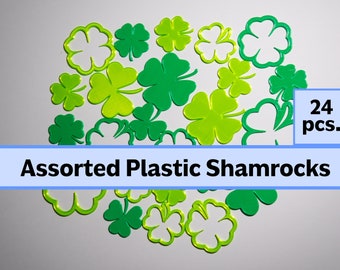 Plastic Shamrocks, 3d Printed Shamrocks, St Patricks Day Decor, St Patricks Day Party Supplies, St Patricks Day Decorations, Small Shamrocks