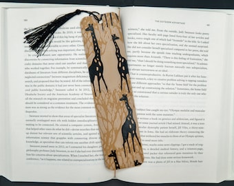 Giraffe Bookmark, Sahara Bookmark, Animal Print Bookmark, Giraffe Gift, 3d Printed Bookmark, Large Textured Bookmark, Giraffe Print Art