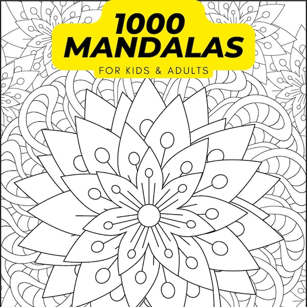 1000 Printable Mandala Coloring Pages - for Adults and Kids - Floral patterns