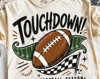 Retro Touchdown Season Png, Checkered Football Game Day Shirt Design, Fall Sports Png, Vintage Football Mom Png, Pennant Flag Game Day Png