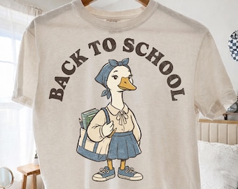 Back To School Goose PNG, Cute Goose Student Sublimation, Teacher First Day of School Shirt Design, Classroom School Design