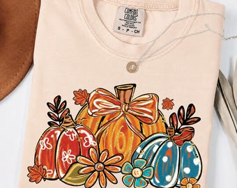 Preppy Floral Fall Pumpkin Png, Boho Pumpkin Coquette Png, Glitter Pumpkin Png, Brushstroke Pumpkin Spice Png, Retro Halloween Flowers png