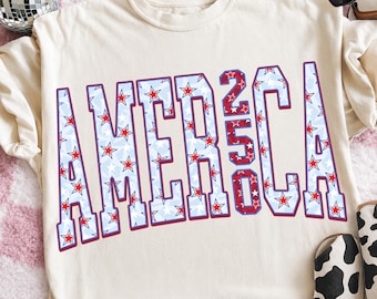 America 250 png, 250 Years of Freedom png, USA 250th Anniversary Shirt Design, Patriotic USA Stars png, Trendy Girly USA Fourth of July png