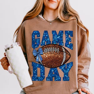 Game Day voetbal png, glitter voetbalshirt ontwerp, voetbal mama mama shirt, sportseizoen digitale download