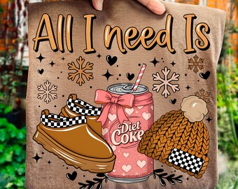 All I Need Is Diet Coke PNG, Funny Festive Fall Soda Lover Sublimation, Retro Girly Soft Drink Clipart, Coquette Bow Halloween Diet Coke Png
