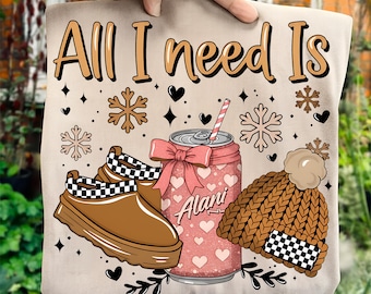 All I Need Is Alani PNG, Engraçado Sublimação Festiva de Refrigerante de Outono de Alani, Clipart de Bebida Energética Feminina Retro, Laço Coquete Alani Halloween PNG