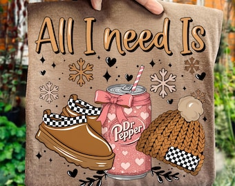 All I Need Is Dr Pepper PNG, Funny Fall Soda Lover Sublimation, Retro Girly Soft Drink Clipart, Coquette Bow Dr Pepper Png