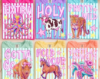 Later Gator PNG Bundle, Striped Summer Animal Png, Retro Holy Cow Png, Turtley Over It Png, Preppy Summer Bay Coastal Png, Trendy Summer PNG