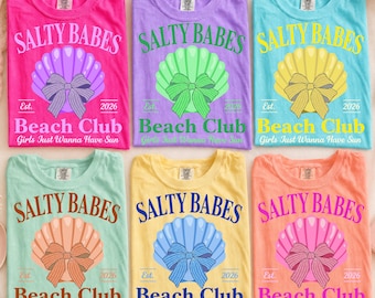 Salty Babes PNG, Coquette Bow Png, Neon Summer Png Shirt Designs, Trendy Summer Beach Png Coquette png Beach Aesthetic png, preppy beach png