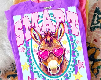 Striped Smart Ass PNG, Funny Donkey Sublimation, Preppy Donkey Shirt Design, Popular Sarcastic Donkey Png, Funny Animal Summer Boutique png