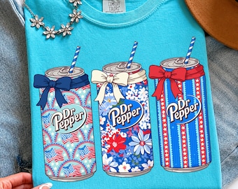4th of July Dr Pepper PNG, All I Need Is Dr Pepper PNG, Summer Coquette Bow Soda Lover Sublimation, Retro Girly USA Soft Drink Clipart