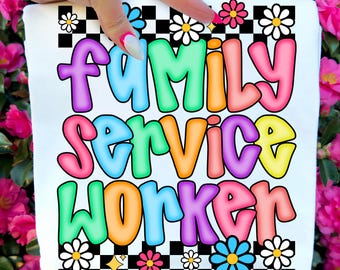 Family Service Worker PNG, Social Work Sublimation, Retro Family Advocate Shirt Design, Coquette Bow Helping Hands, Trendy Digital Download