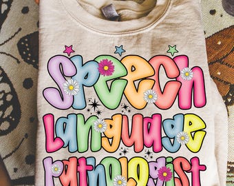 Speech Language Pathologist PNG, SLP Sublimation, Back To School Therapy Shirt Design, Speech Therapist PNG, School Staff Digital File