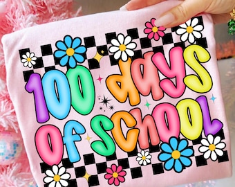Preppy 100 jours d'école PNG, conception de chemise de professeur 100e jour, Doodle lettres PNG, 100 jours plus malin Png, 100 jours Coquette Bow fichier numérique