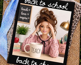Teacher Doll Face Meme PNG, Back To Chaos Graphic, Tired Doll Sublimation, Back To School Shirt Design, Funny First Day Of School Png