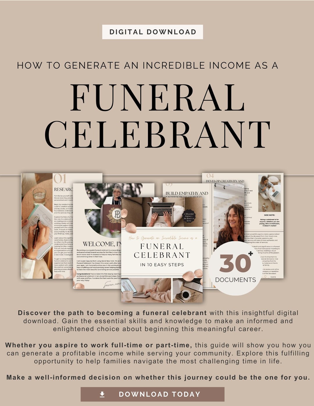 Digital Download a Full or Parttime Funeral Celebrant
